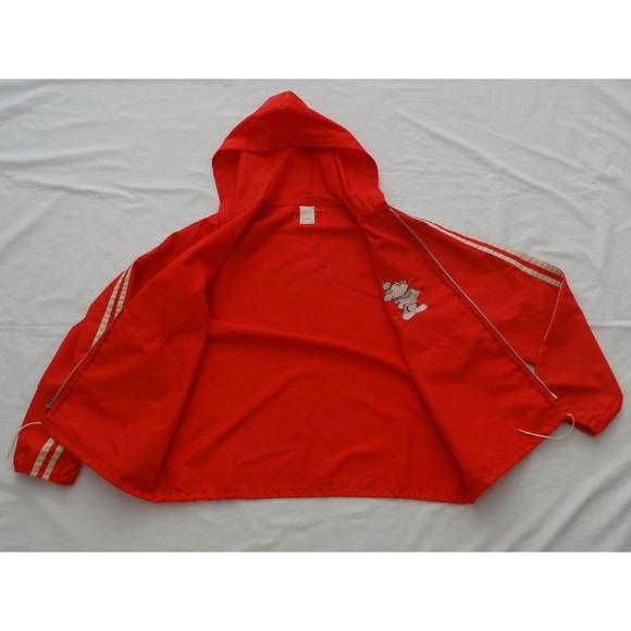 Walt Disney Productions Hooded Jacket L MIckey Mouse Windbreaker Racing Stripes - Picture 5 of 9